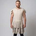 Roman Subarmalis White Cotton Fabric For Reenactment Events