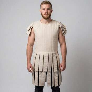 Roman Subarmalis White Cotton Fabric For Reenactment Events