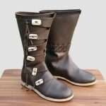 Viking Brown Boots Born Button For RenFair Costume
